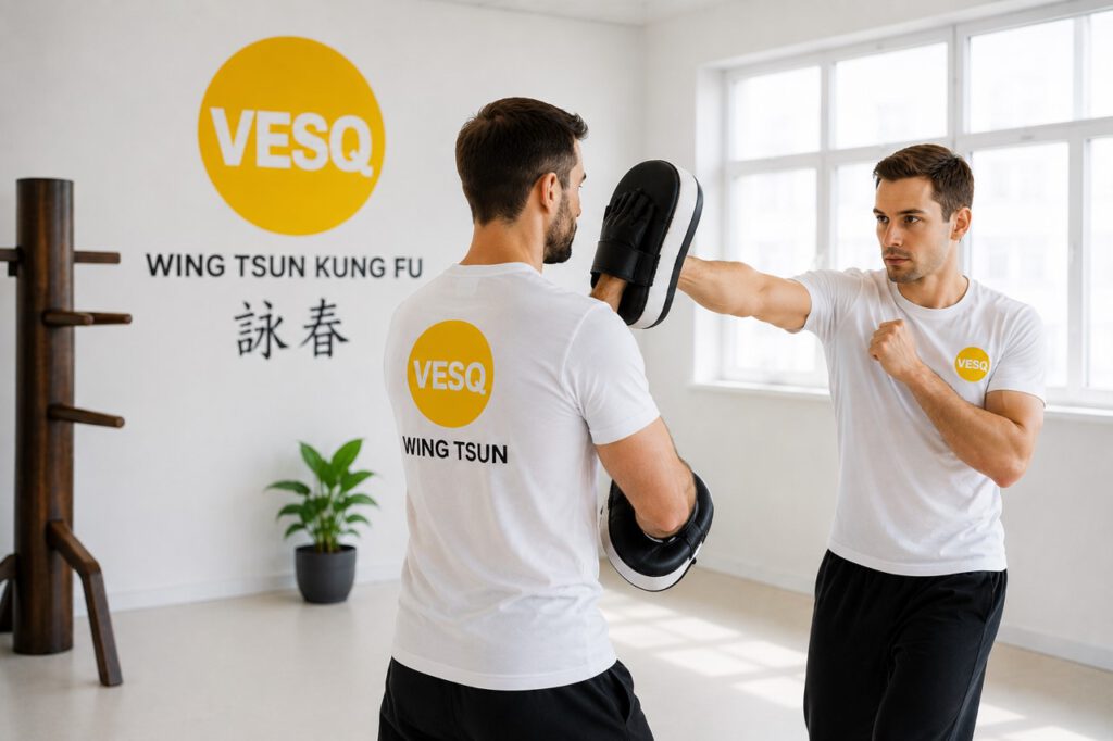 Selbstverteidigung Erwachsene Berlin: Wing Tsun Training mit Pratzen