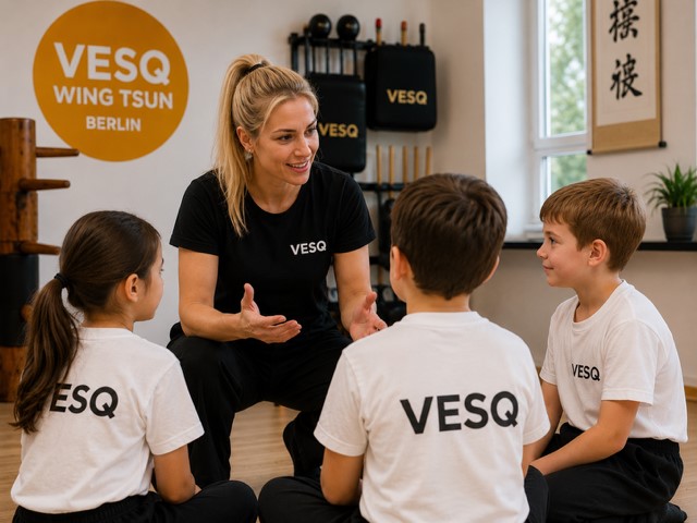 Selbstverteidigung Kinder Berlin – Trainerin von VESQ trainiert Kinder
